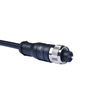 M12 A Code 0° Female 4 Pin with Cable PVC Shielded 4x0.34 mm² Black 10 Mtr